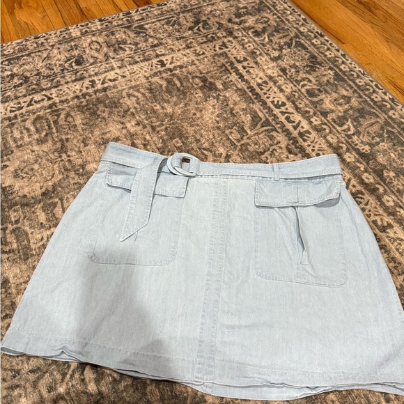 Eloquii Blue Mini Skirt with belt plus size - Picture 9 of 9